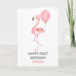 Pink Flamingo 3D Fluff Handmade Luxury Birthday Greeting Card Bird Animal Lovers 