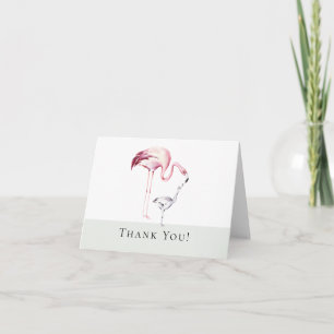 Flamingo Girls Baby Shower Thank You Note Card