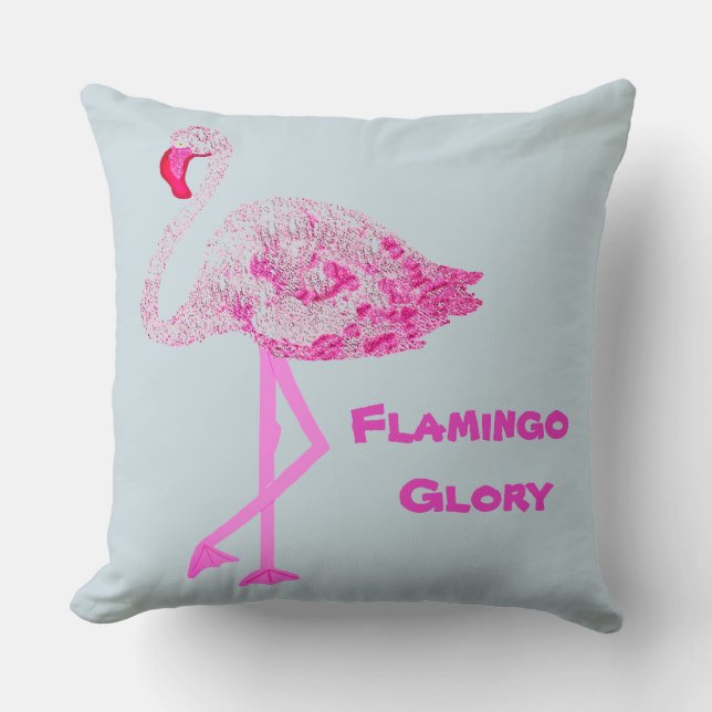 Flamingo Glory Throw Pillow (Front)