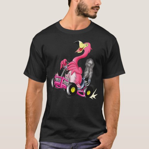 Flamingo Go Kart no background T_Shirt