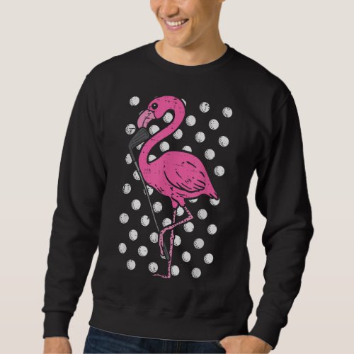 Flamingo Golf Cool Golfing Bird Animal Golfer Men  Sweatshirt