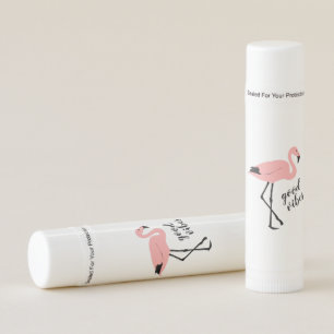 Flamingo Good Vibes Pink Black Cute Lip Balm