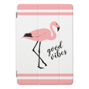 Flamingo Good Vibes Pink Black White Cute iPad Pro Cover