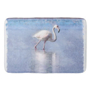 Flamingo Grace And Beauty Watercolor Bath Mat