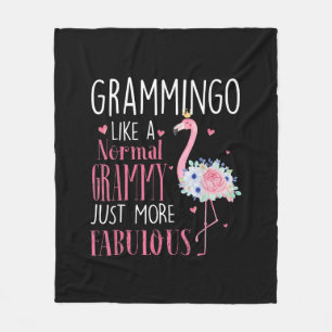 Flamingo Grammingo Like A Normal Grammy Gift Funny Fleece Blanket