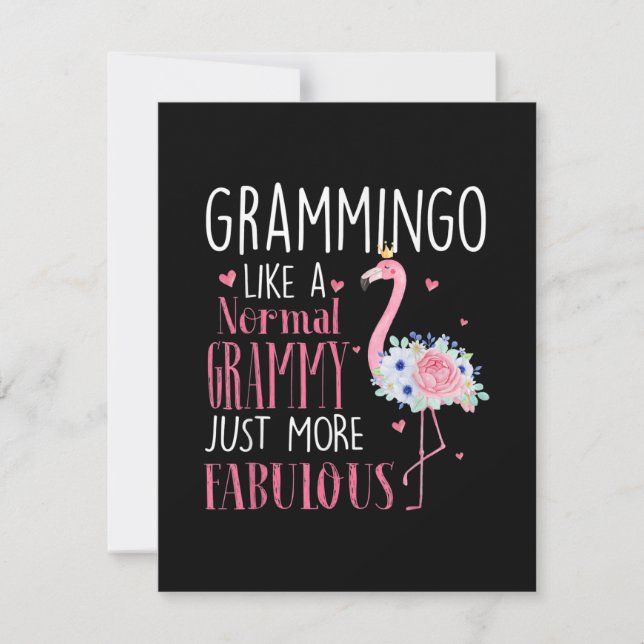 Flamingo Grammingo Like A Normal Grammy Gift Funny Invitation (Front)