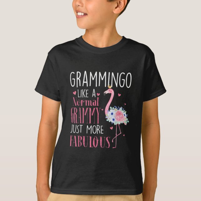 Flamingo Grammingo Like A Normal Grammy Gift Funny T-Shirt (Front)