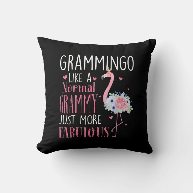 Flamingo Grammingo Like A Normal Grammy Gift Funny Throw Pillow (Front)