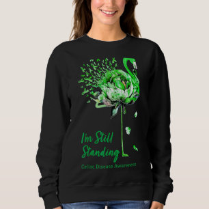 Flamingo Green Ribbon Celiac Disease Awareness Sweatshirt