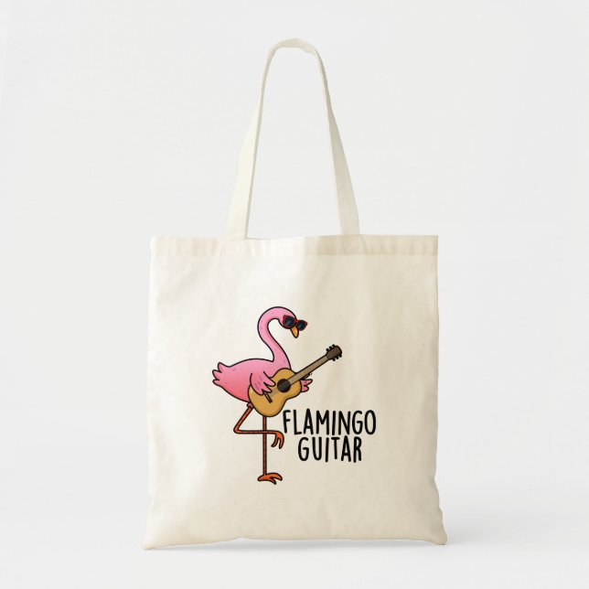 Flamingo Guitar Funny Music Pun  Tote Bag (Front)