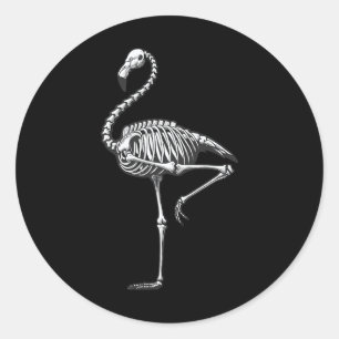 Flamingo Halloween Classic Round Sticker