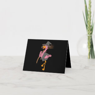 Flamingo Halloween Flamingo Witch Cool Pink Bird Thank You Card