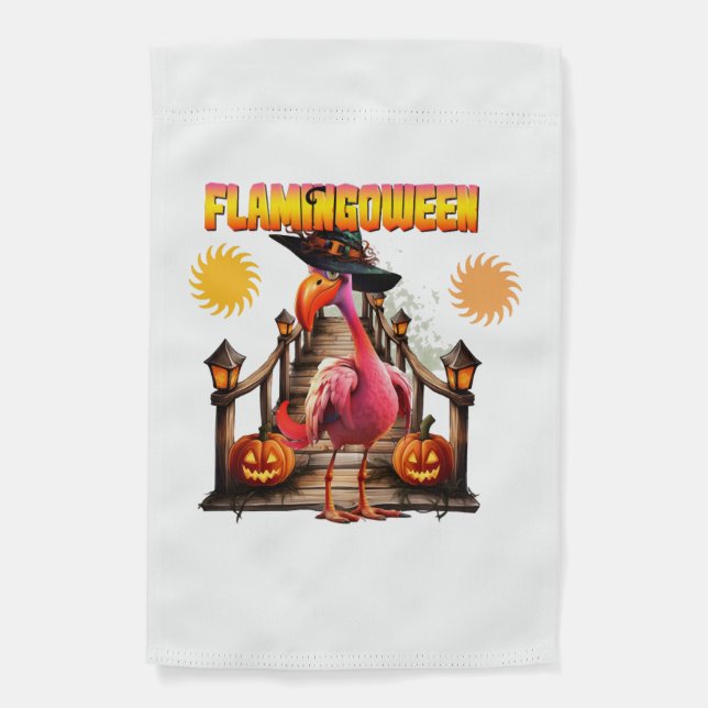 Flamingo Halloween Garden Flag (Front)