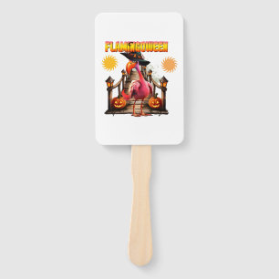 Flamingo Halloween Hand Fan