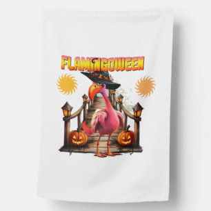 Flamingo Halloween House Flag