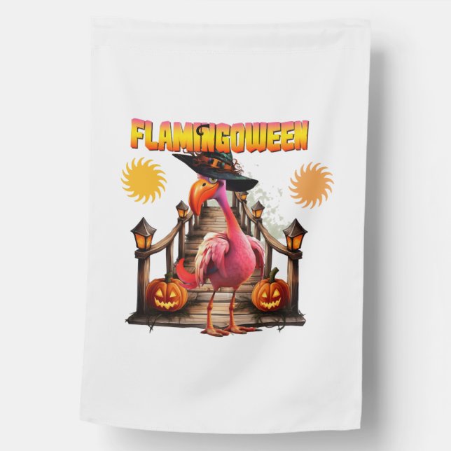 Flamingo Halloween House Flag (Front)