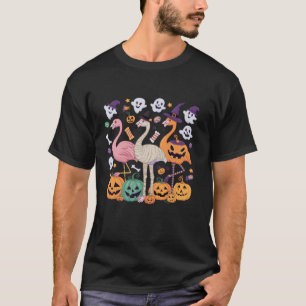 Flamingo Halloween Spooky Wading Bird Scary Trick T-Shirt