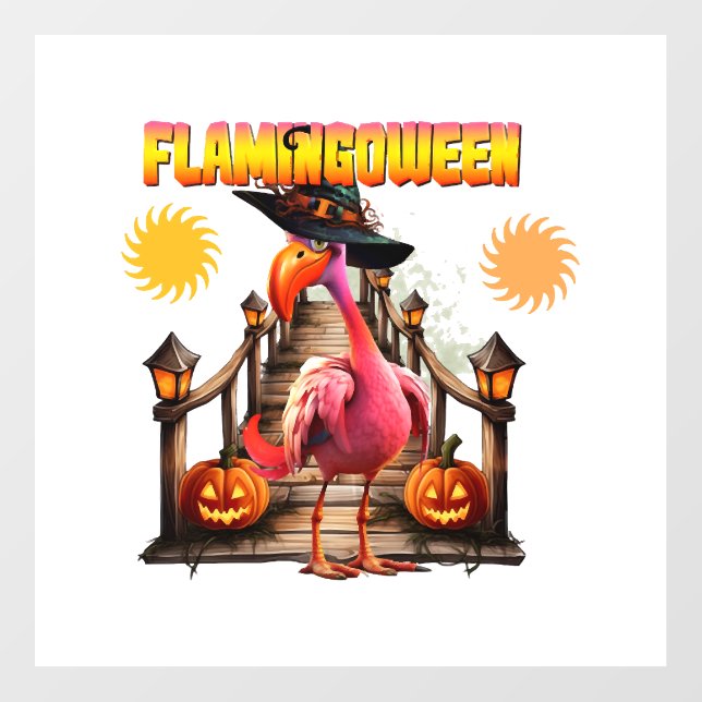 Flamingo Halloween Wall Decal (Front)