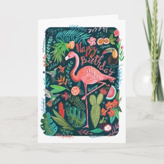 Flamingo Happy Birthday | Greeting Card