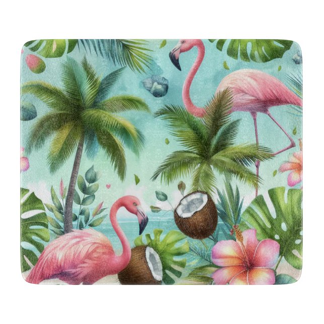 Flamingo Haven Cutting Board (Front)
