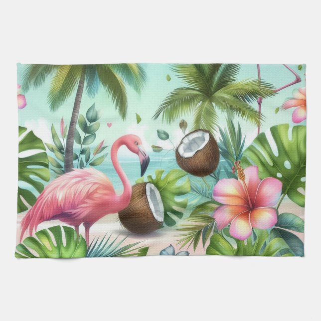 Flamingo Haven Kitchen Towel (Horizontal)