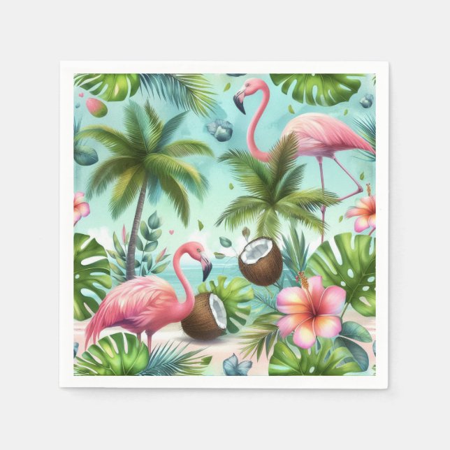 Flamingo Haven Napkins (Front)