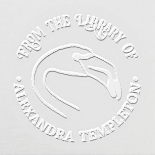 Flamingo Head Line Art Drawing Library Book Name Embosser