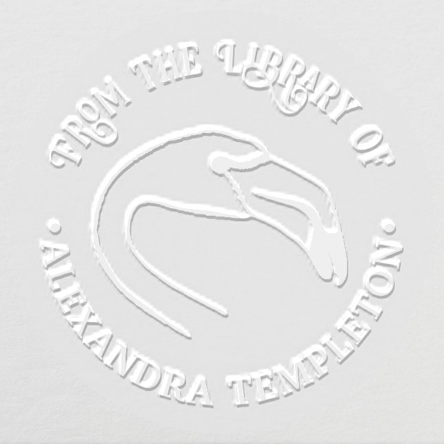 Flamingo Head Line Art Drawing Library Book Name Embosser (Design)