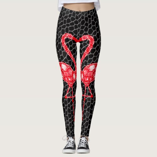 Flamingo Heart Leggings