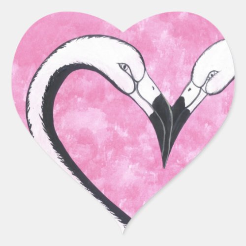 flamingo heart sticker