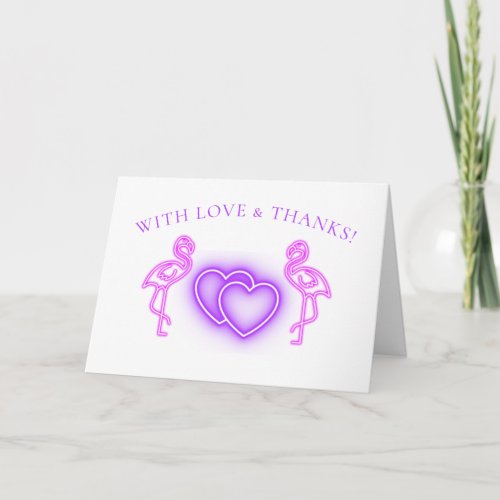 Flamingo  Hearts Wedding Suite _ Thank You Card