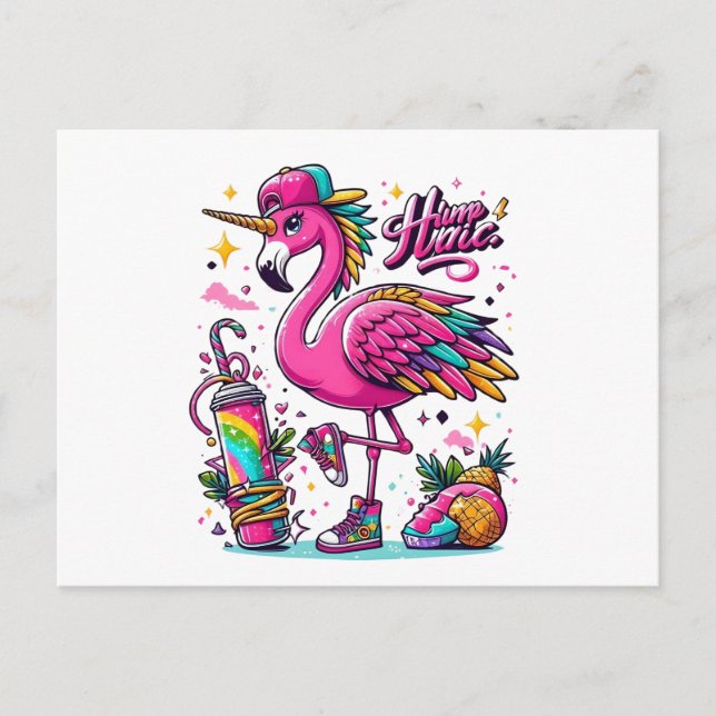 Flamingo hiphop postcard (Front)
