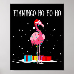 Flamingo Ho Ho Ho Nk Christmas Tree Lights Chain X Poster