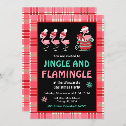 Flamingo Holiday Christmas Party Invitation