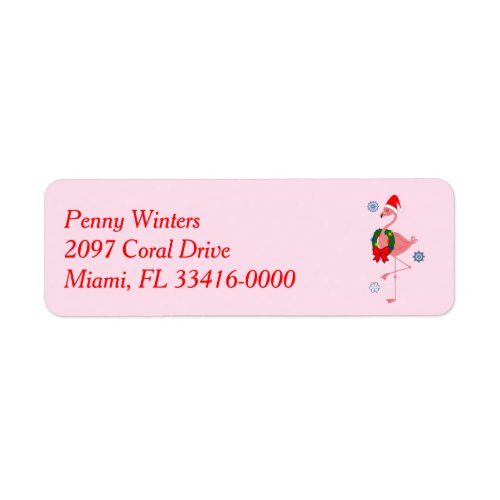 Flamingo Holiday Label