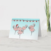 Flamingo Holiday Party Card