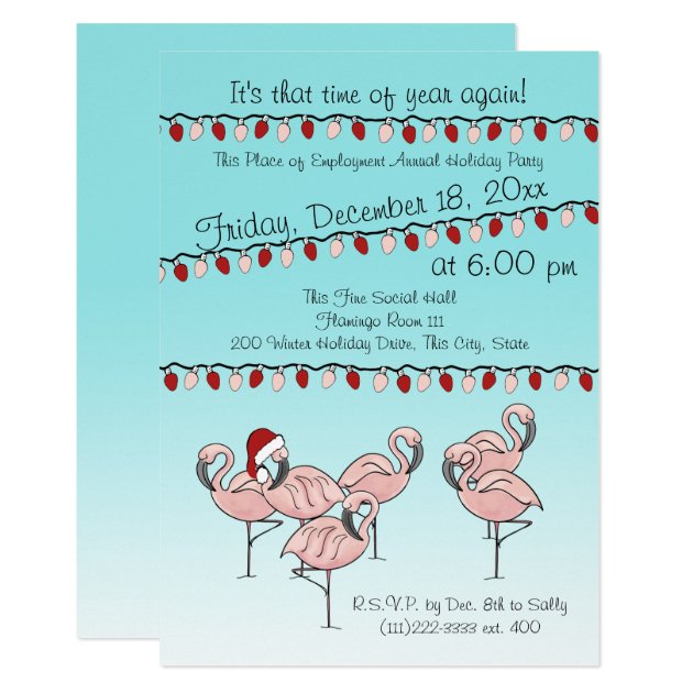 Flamingo Holiday Party Invitation