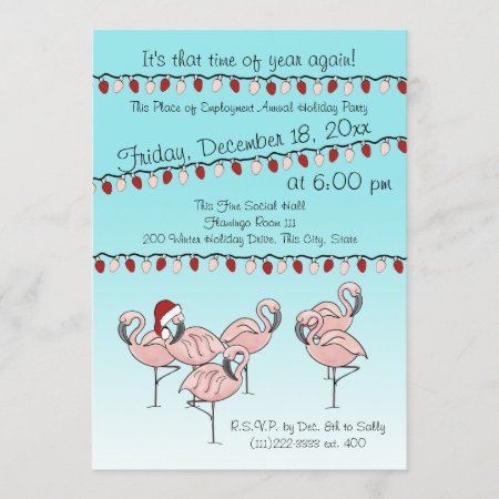 Flamingo Holiday Party Invitation