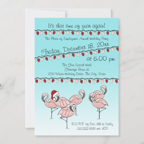 Flamingo Holiday Party Invitation