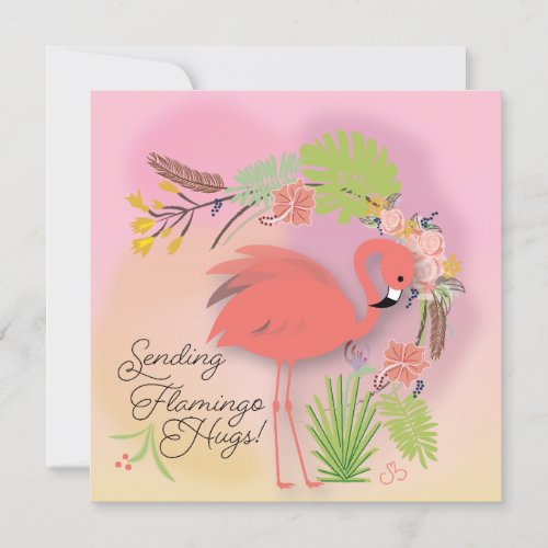 Flamingo Hugs card