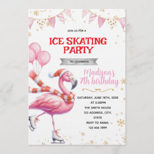 Flamingo Ice Skating invitation