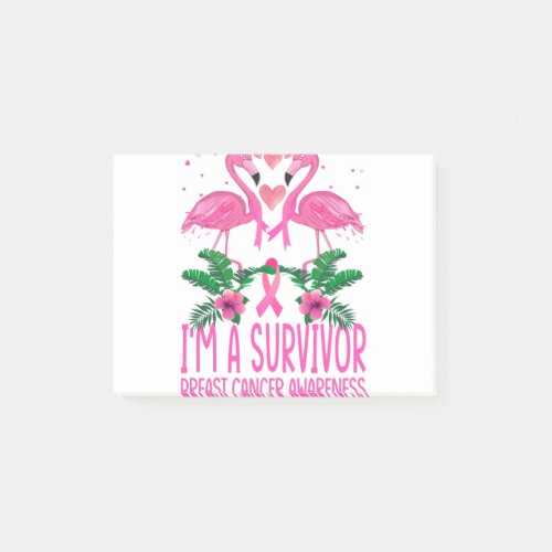 Flamingo Im A Survivor Breast Cancer Awareness Post_it Notes