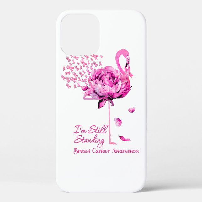 Flamingo I'M Still Standing Breast Cancer Awarenes Case-Mate iPhone Case (Back)