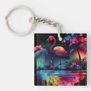 Flamingo in A Lake-63852 Keychain