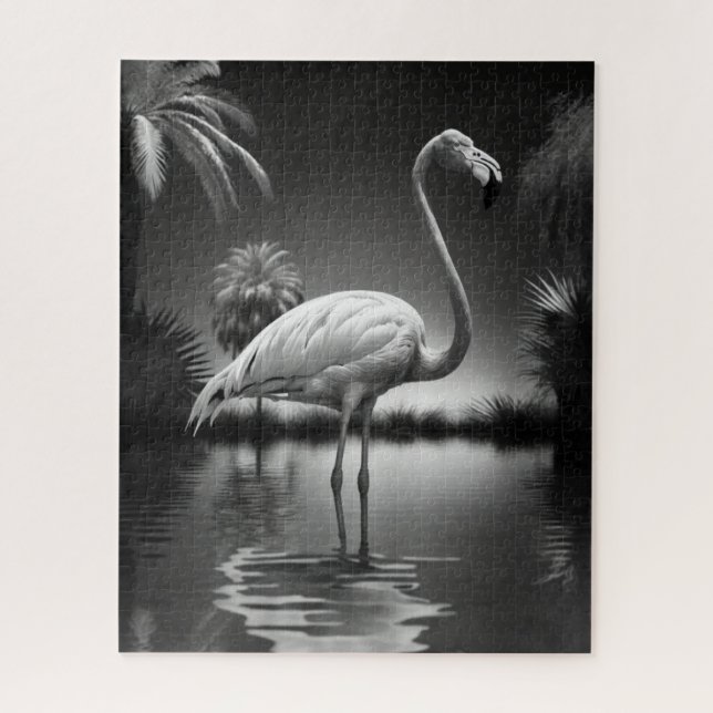 Flamingo in a Pool Jigsaw Puzzle (Vertical)