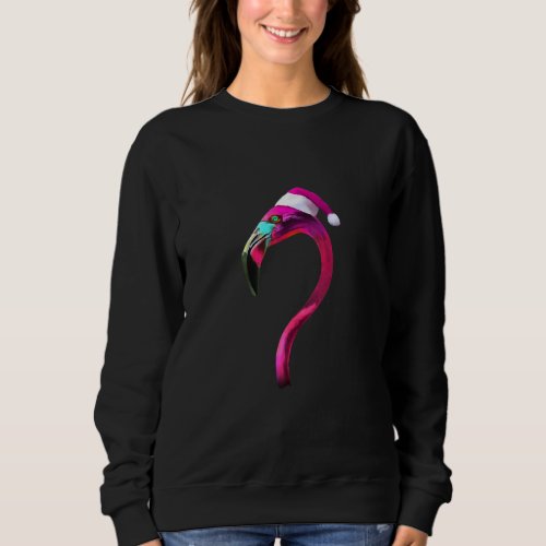 Flamingo In A Santa Hat For Christmas Sweatshirt