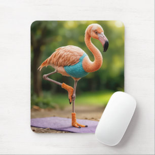 Flamingo In a Yoga Pose Mouse Pad