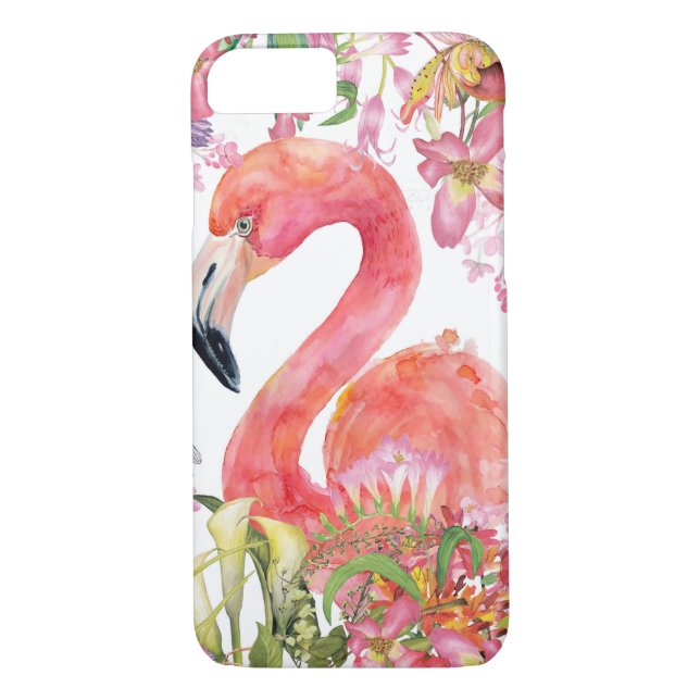Flamingo in Flower Jungle - Summer Pattern Case-Mate iPhone Case (Back)