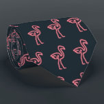 Flamingo in Neon Pink Neck Tie<br><div class="desc">Cool flamingo bird silhouette lighting up the night in neon pink. By Paxdomino</div>