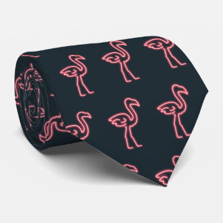 Flamingo in Neon Pink Neck Tie